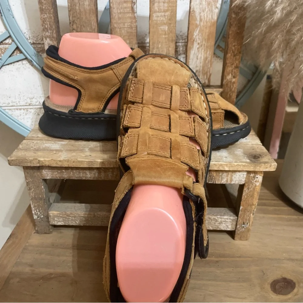 Men’s Faded Glory Chunky Y2K Leather Carlos 2 Sandals Sz 6 NEW